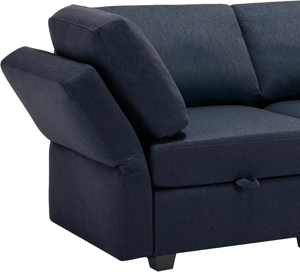 Blue Modular Sectional Sofa with Ottoman O957629