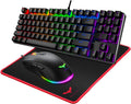 89 Keys Wired Backlit Gaming Keyboard Red Switch with 4800 DPI 6 Button Mouse and Mouse Pad Pack of 2 Z273
