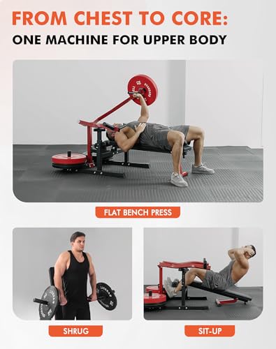 Chest Press Machine with Independent Converging Arms, Adjustable Flat Incline Bench J221553