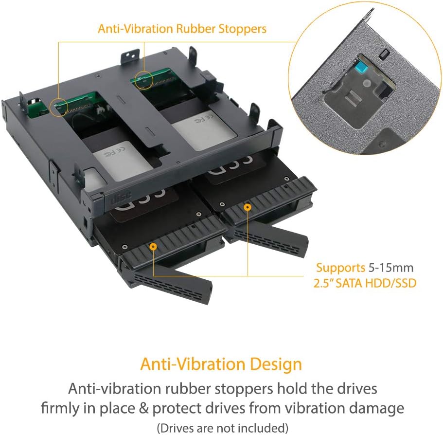 2 x 2.5 SAS/SATA HDD/SSD Mobile Rack + Slim Optical Drive Slot for 5.25 Bay V2092