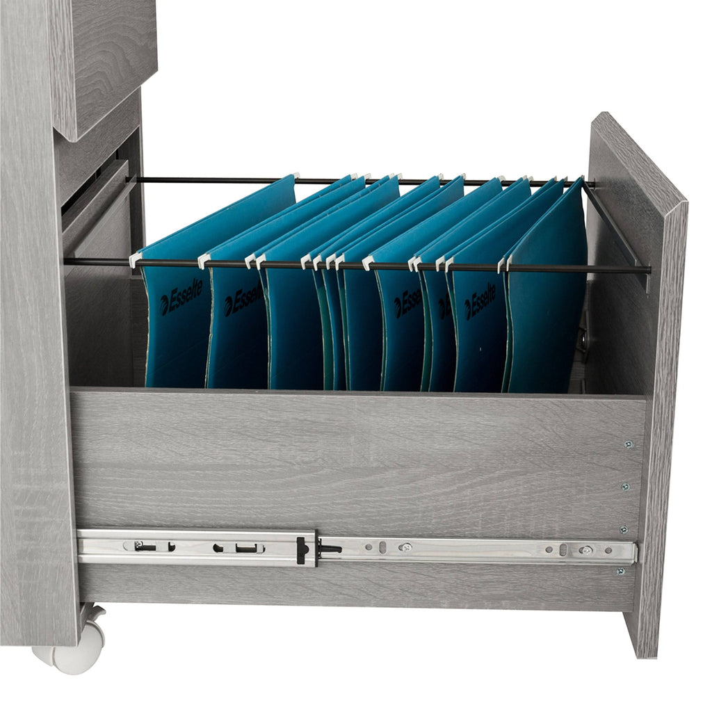 White Two Drawer Vertical Filing Cabinet with Lock V797