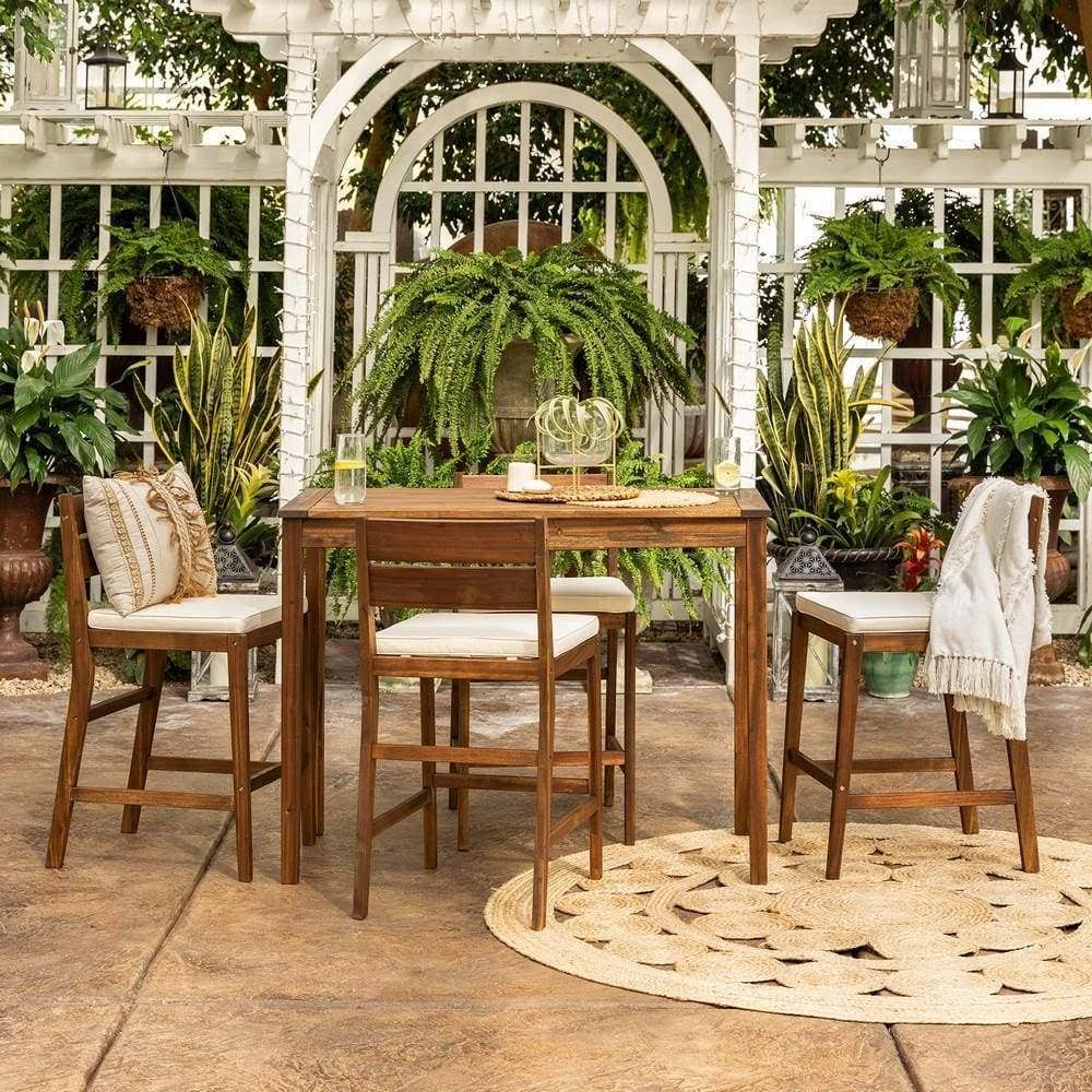 5-Piece Acacia Counter Height Dining Set C6280