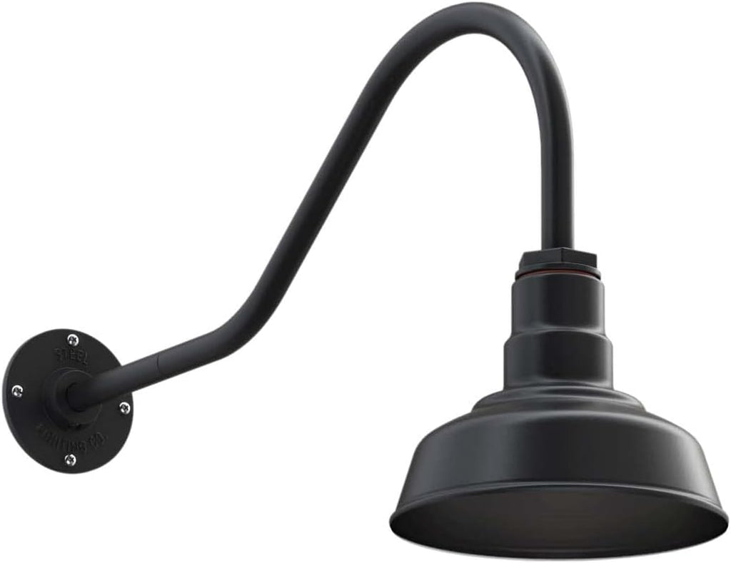8 inch Dome 16 inch Gooseneck Outdoor Wall Mounted Barn Light B137