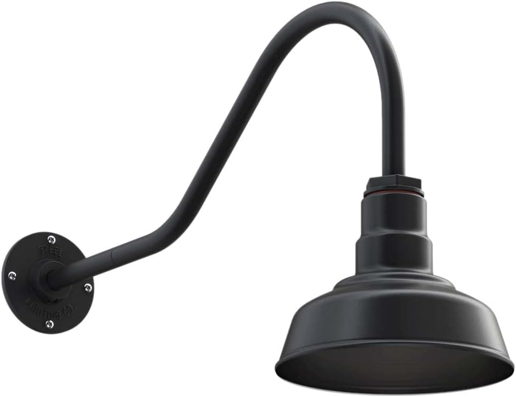 8 inch Dome 16 inch Gooseneck Outdoor Wall Mounted Barn Light B137