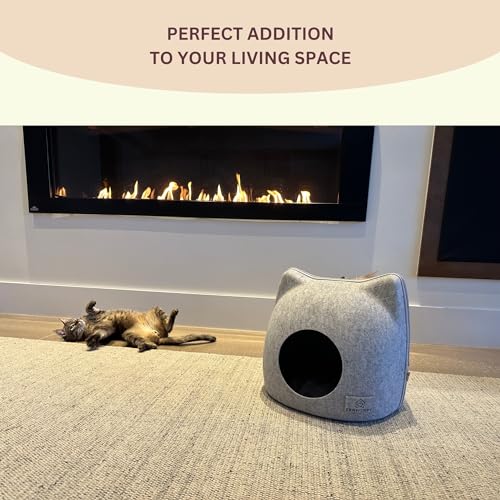 Cat wool cave bed grey U414000