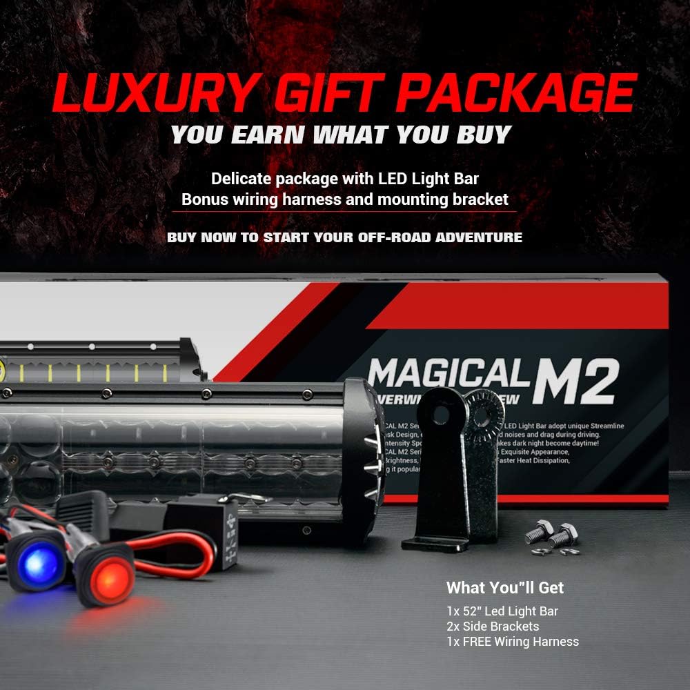 52 Inch 312W Dual Row LED Light Bar with Wiring Harness A264636