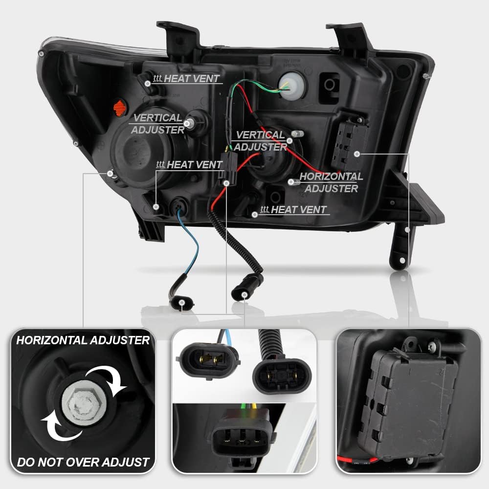 Black LED Projector Headlights U4252