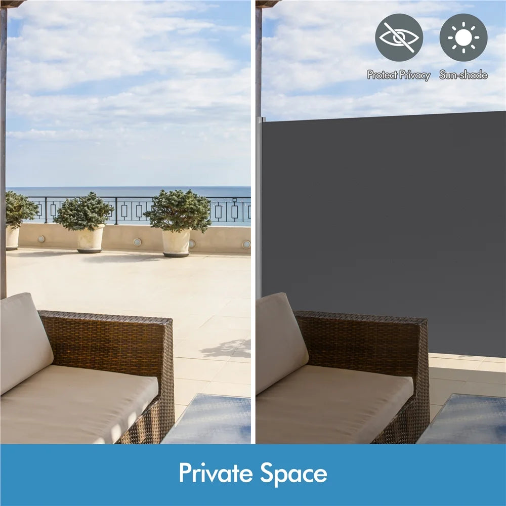 118 x 71" Retractable Side Awning, Dark Gray S316033