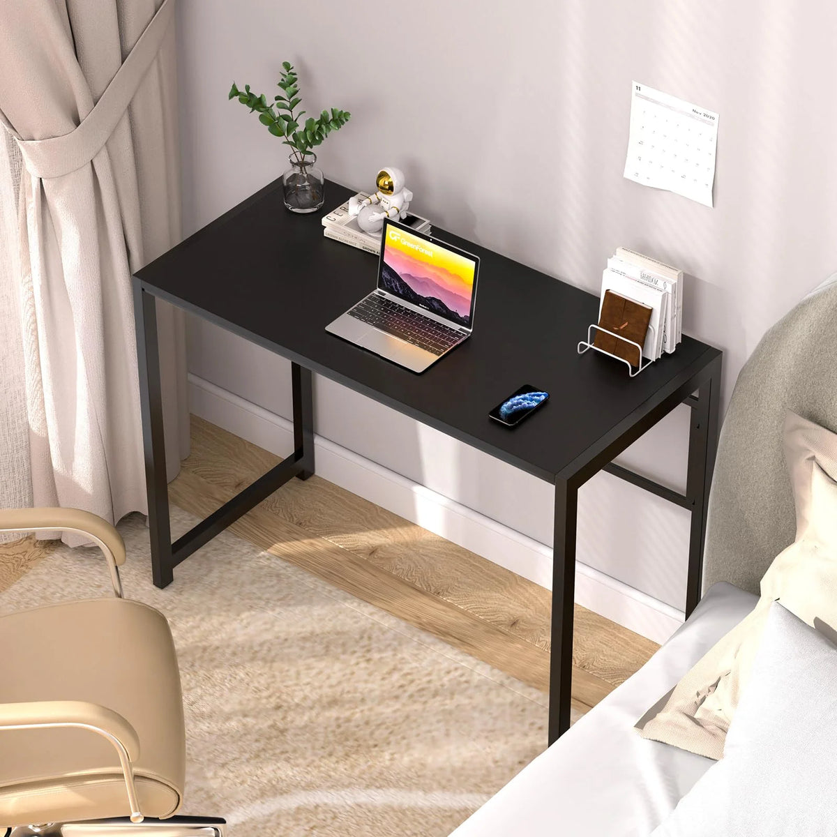 Black 35.4 in Folding Desk V31319
