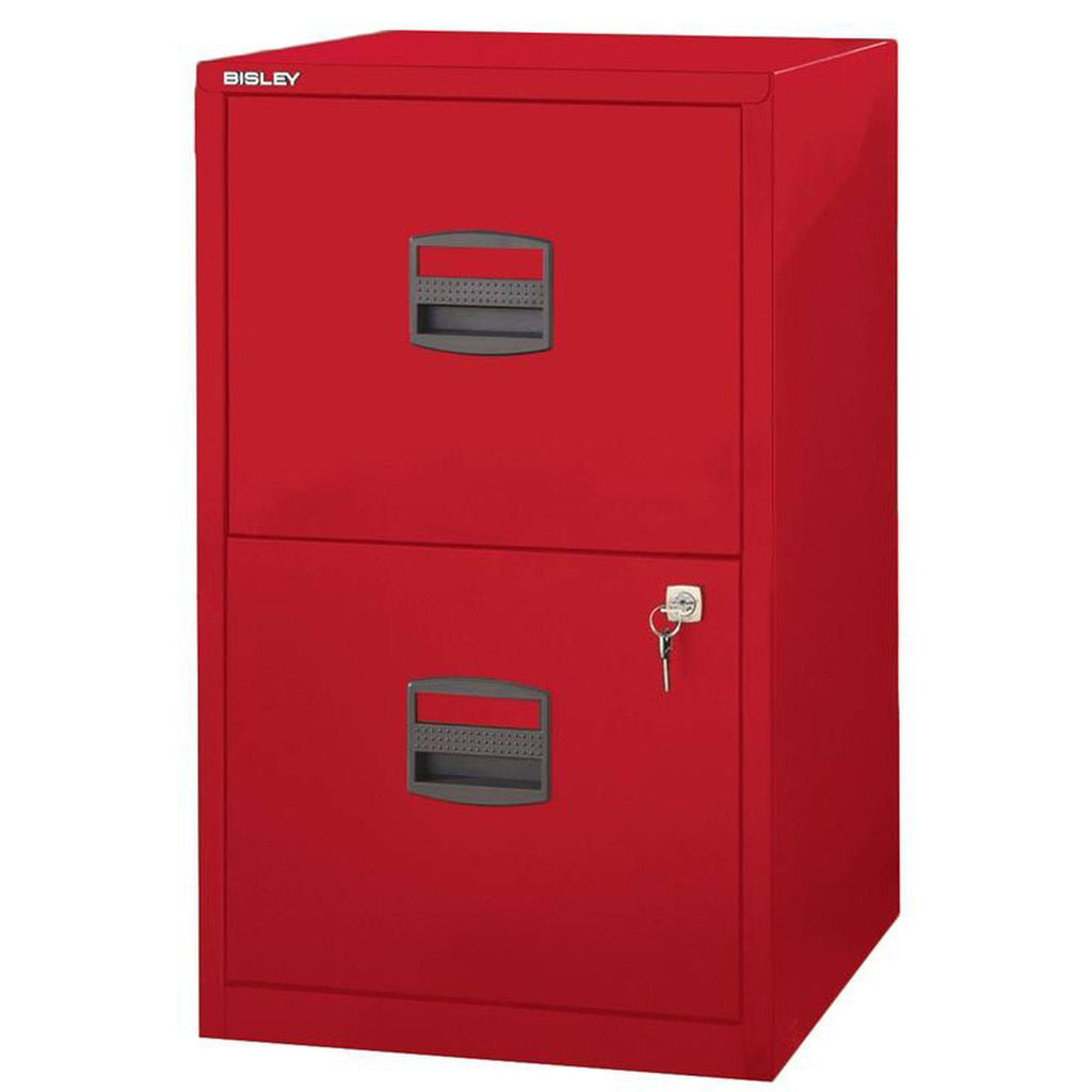 Red Two Drawer Steel Filing Cabinet F923428