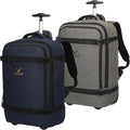 42L Rolling Backpack Navy Blue with Grey B3052