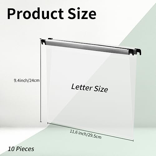 Clear Plastic Hanging File Folders (20, Transparent) E758326