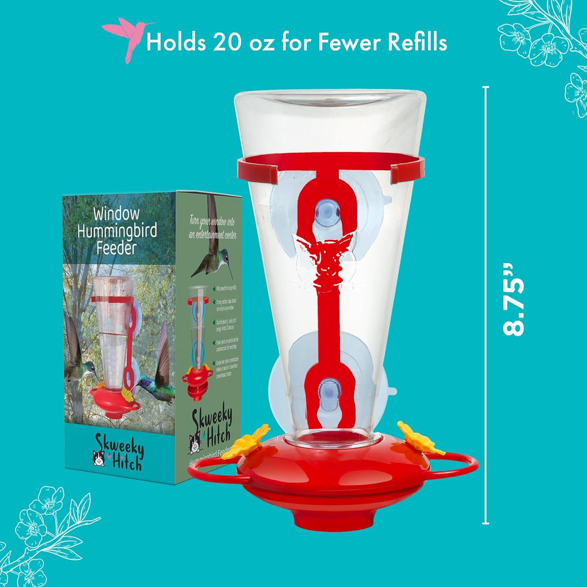 Large Capacity Plastic Window Hummingbird Feeder E8604