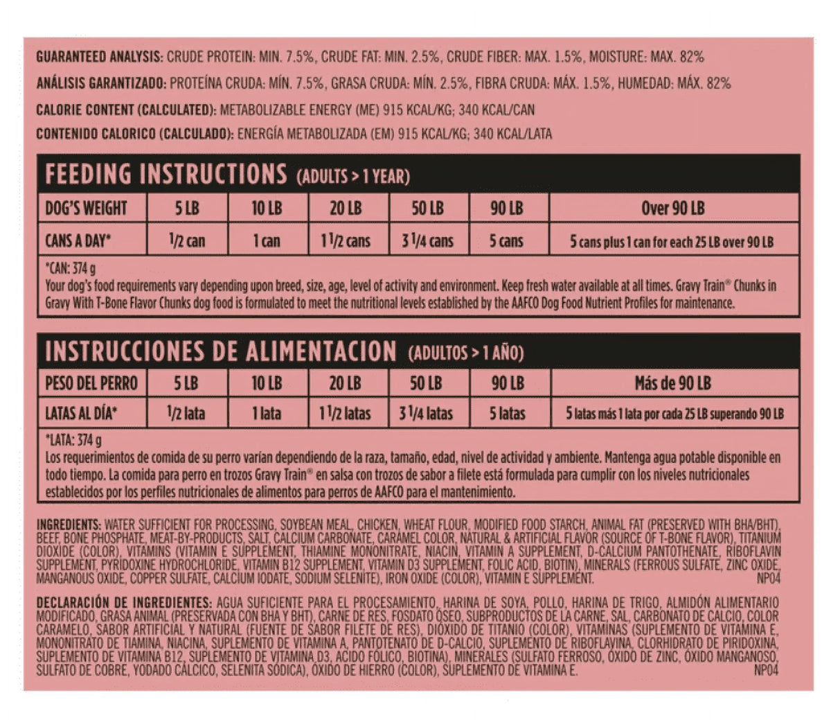 Pack of 4 Wet Dog Food Cans, 13.2 oz each Q92785