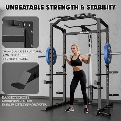 Power Cage Squat Rack with LAT Pulldown U48105