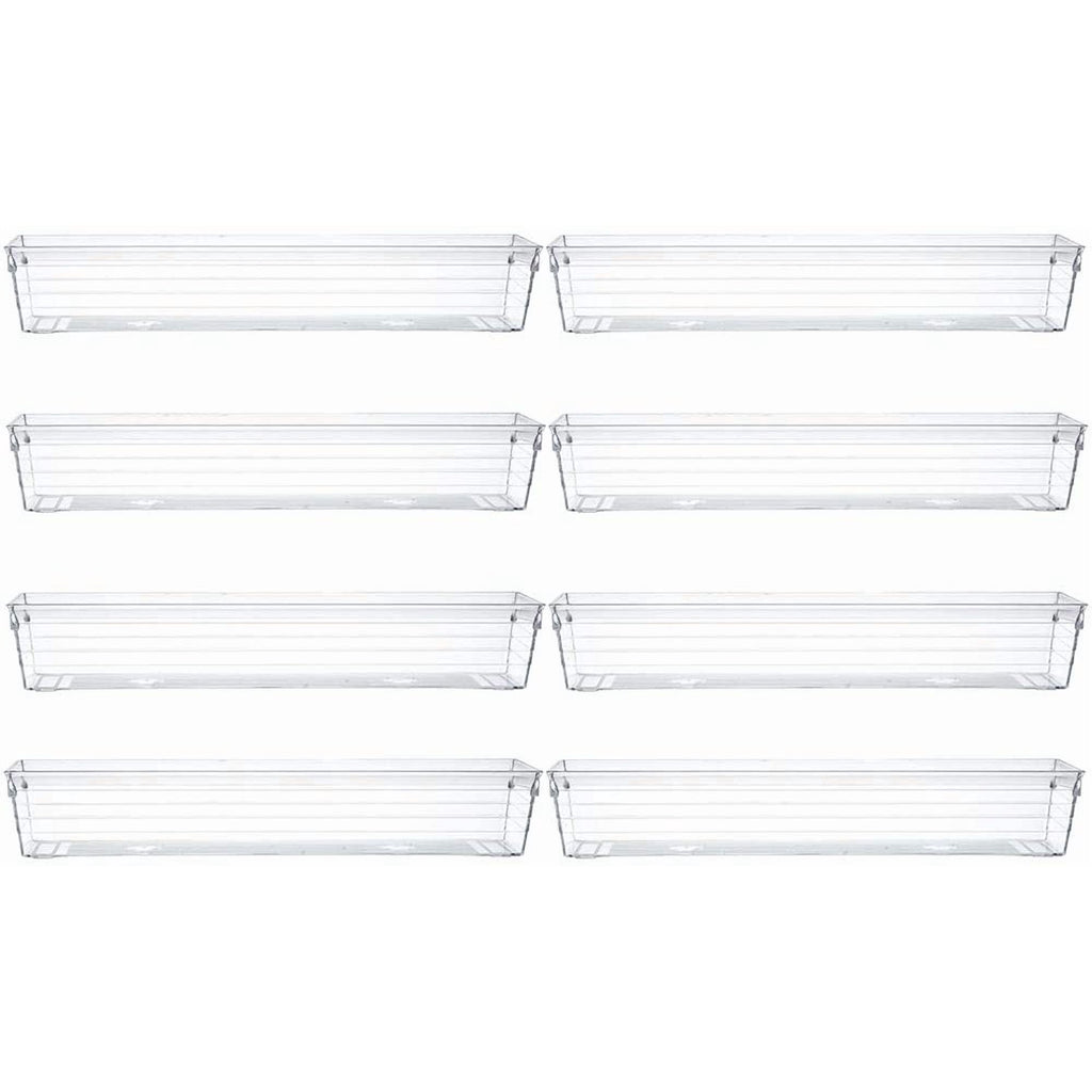 Set of 8 Clear Plastic Drawer Organizer Tray U237