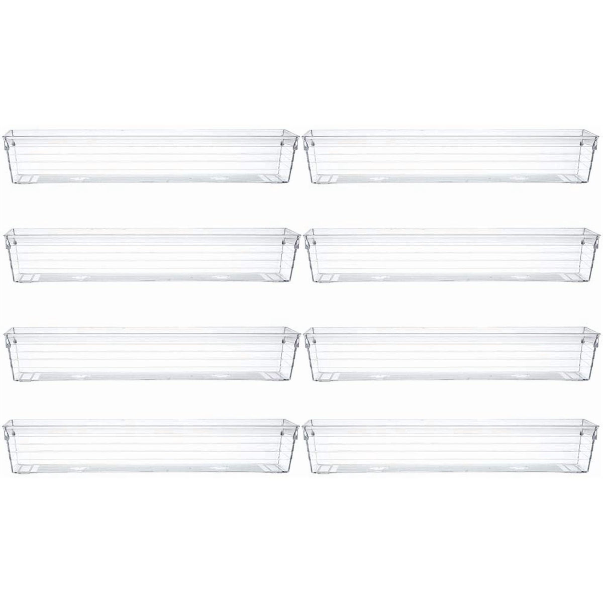 Set of 8 Clear Plastic Drawer Organizer Tray U237