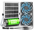 20W Solar Powered Exhaust Fan with Battery, Waterproof F522