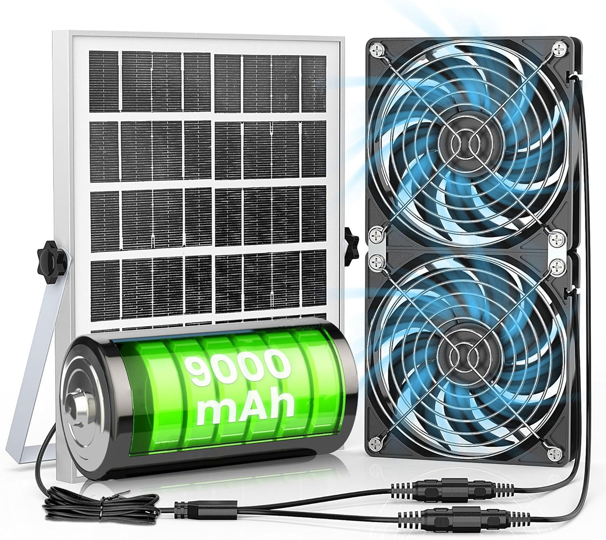 20W Solar Powered Exhaust Fan with Battery, Waterproof F522
