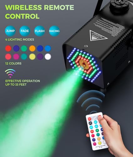 72-LED Fog Machine with Color-Changing Lights & Wireless Remote Control U892118