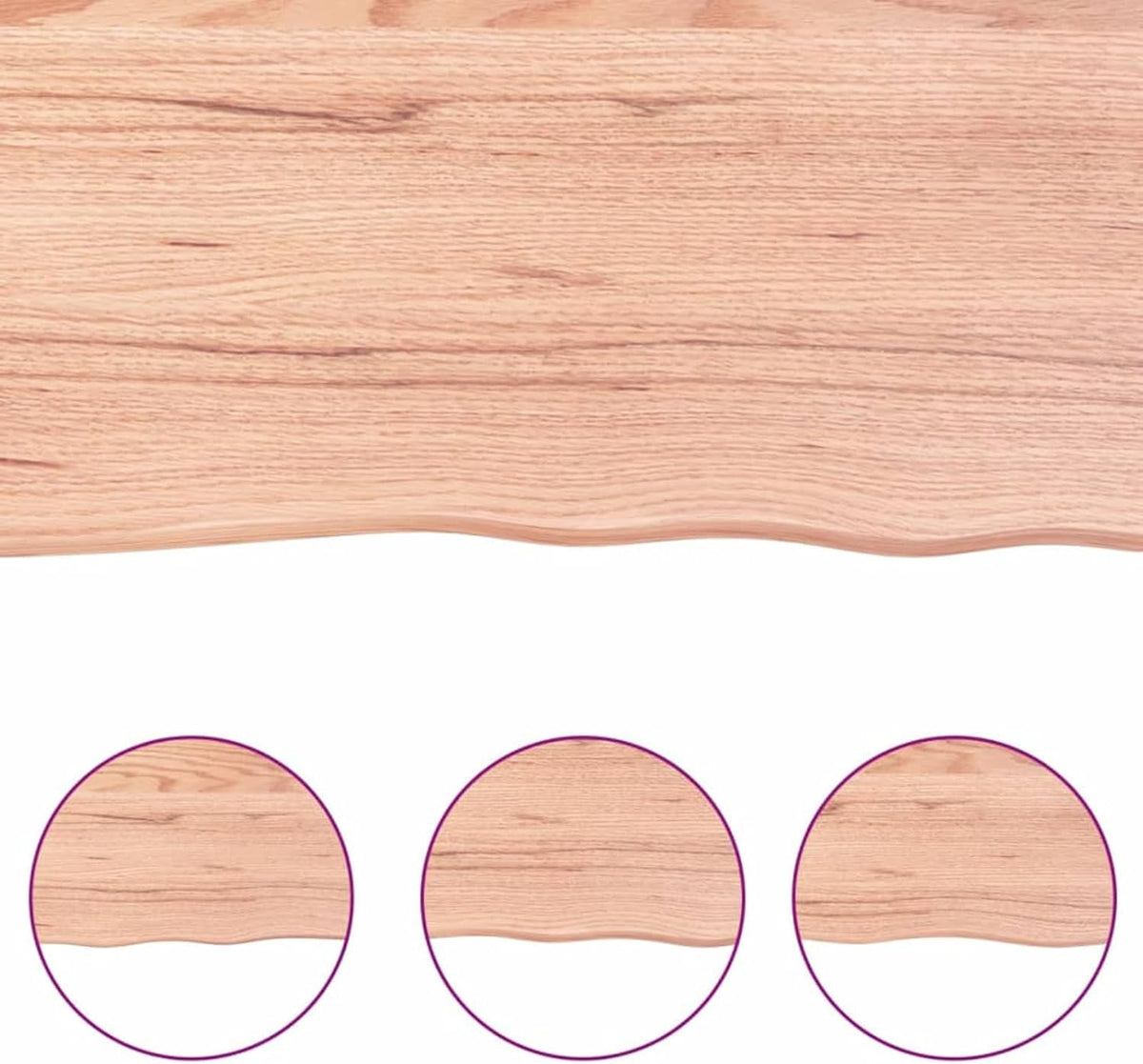 Treated Solid Wood Live Edge Table Top 39.4in x 23.6in J31946