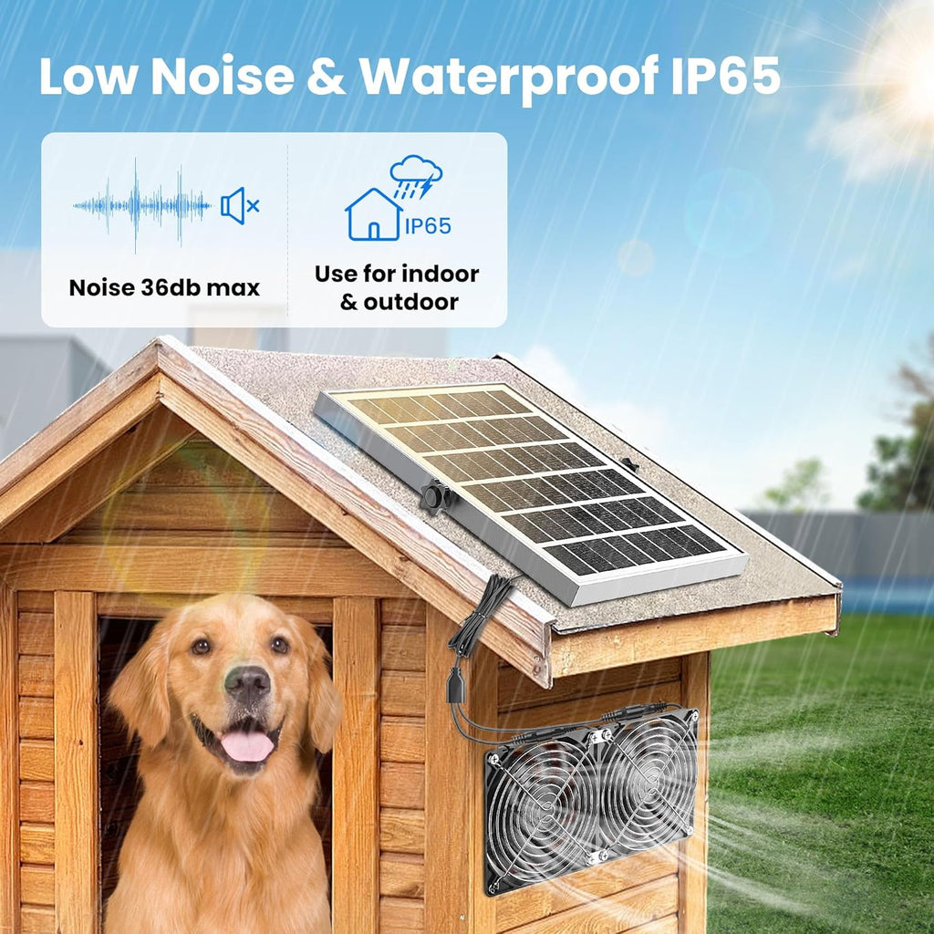 20W Solar Powered Exhaust Fan with Battery, Waterproof F522