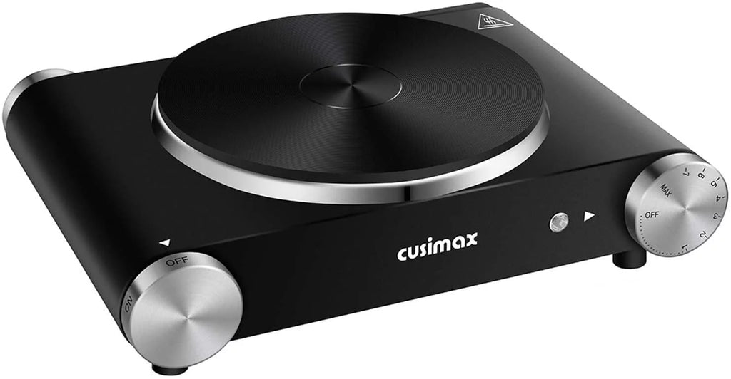 1500W Electric Hot Plate Single Burner Stainless Steel Black J751
