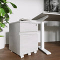 White Two Drawer Vertical Filing Cabinet with Lock V797