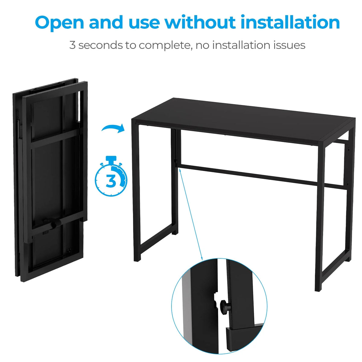 Black 35.4 in Folding Desk V31319