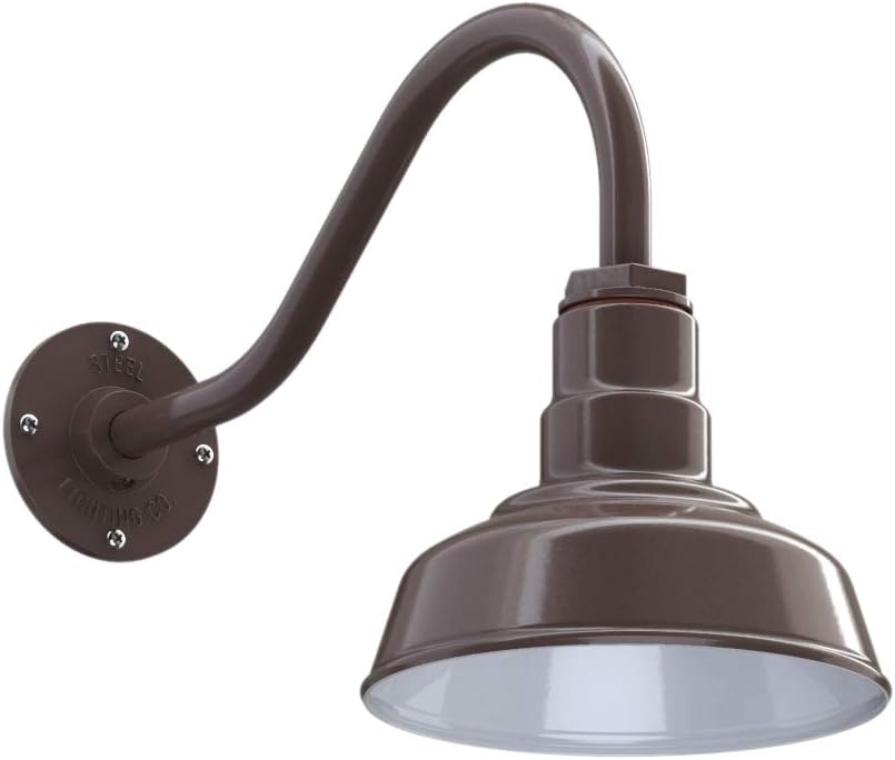 8 inch Dome 16 inch Gooseneck Outdoor Wall Mounted Barn Light B137