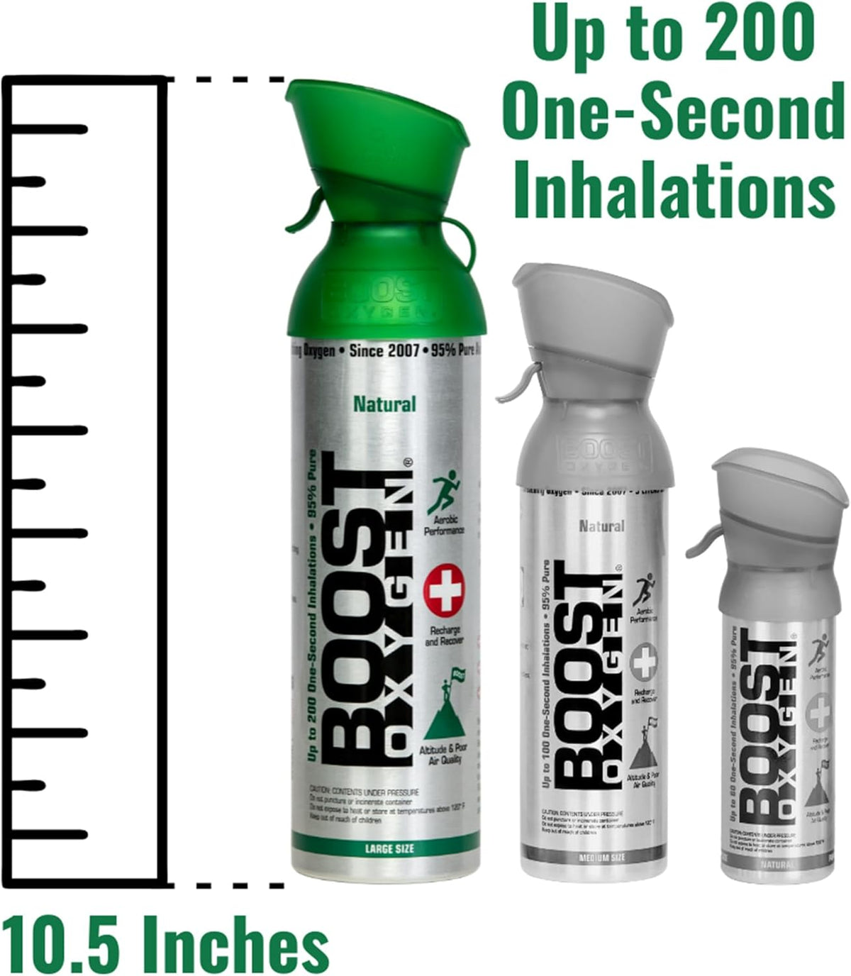 10 Liter All Natural Flavored (4 Pack) and 5 Liter Eucalyptus Flavored (1 Pack) Supplemental Canned Oxygen Bottle with Mouthpiece H335309