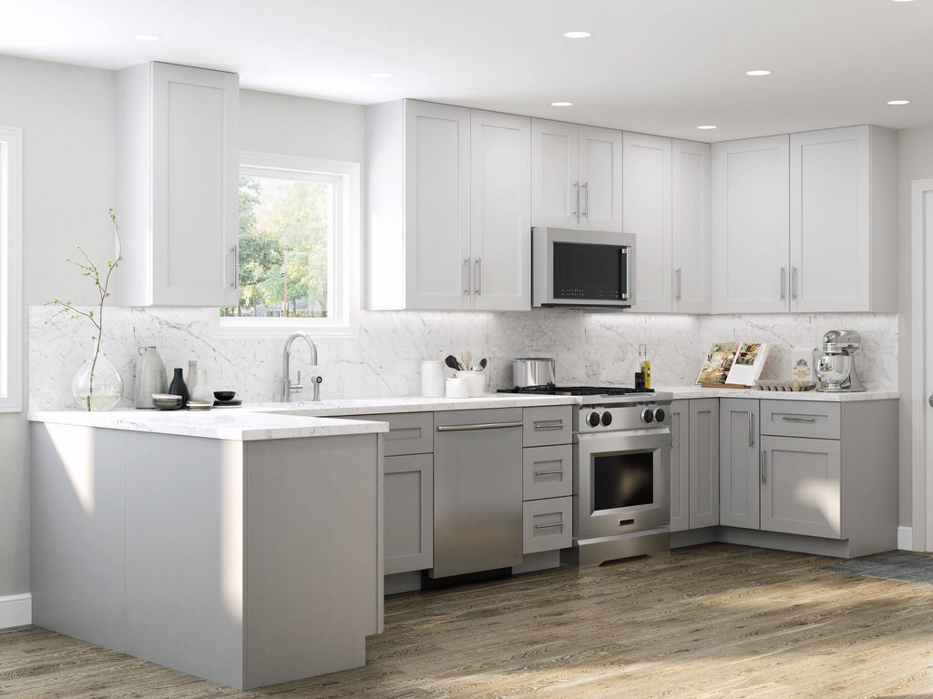 Vesper White Shaker Assembled Plywood 33 in. x 34.5 in. x 24 in. Sink Base Cabinet X460