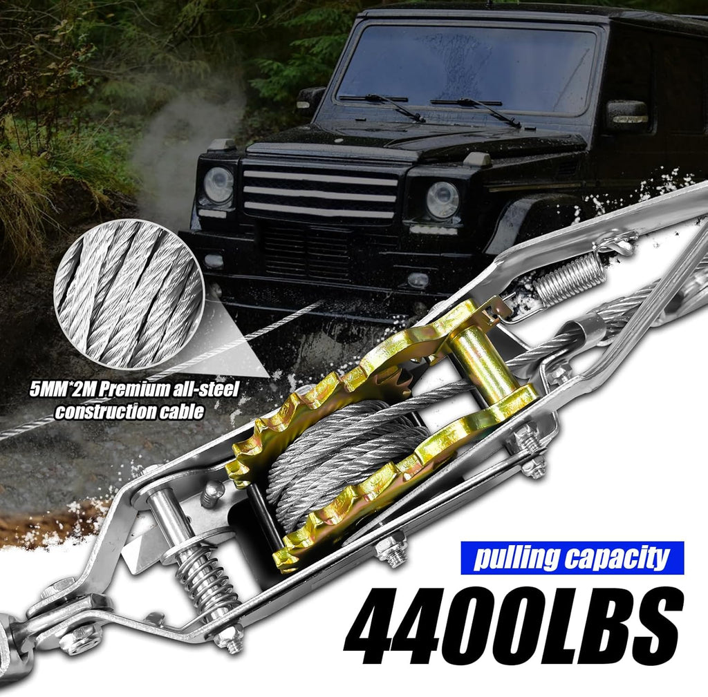 2T Heavy Duty Steel Cable Hand Winch D6491