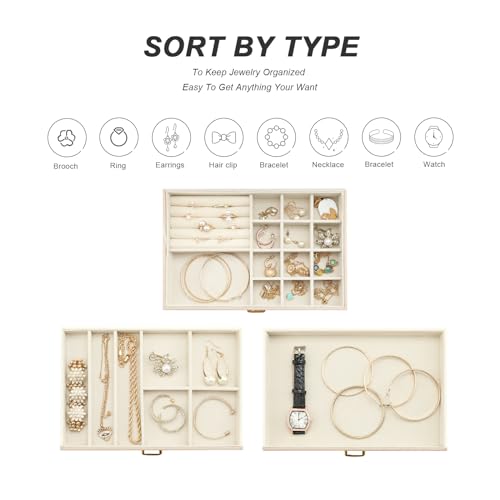 White 6 in 1 Stackable Jewelry Organizer Trays G647