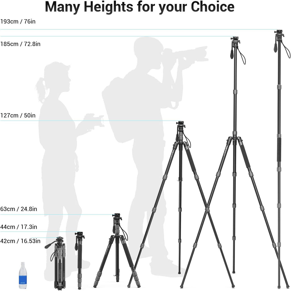 Aluminum Video Tripod Monopod with Fluid Head X549