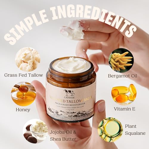 100% Grass-Fed Handmade Beef Tallow Cream Moisturizer, 4 Oz E894213