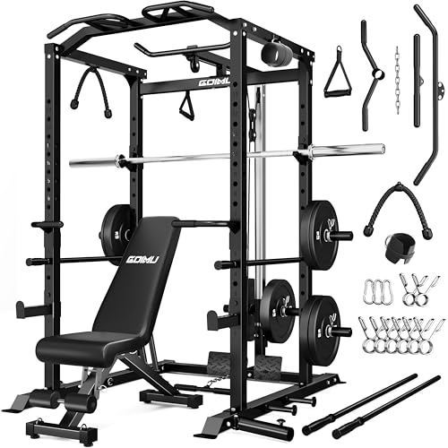 Power Cage Squat Rack with LAT Pulldown U48105