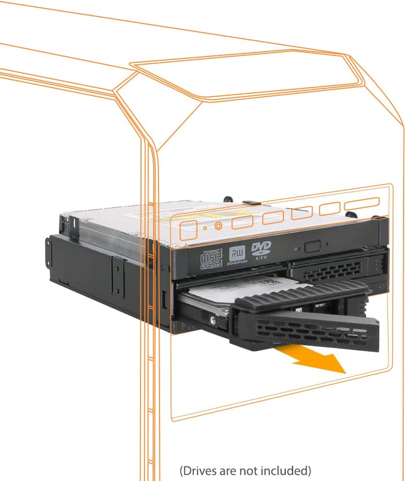 2 x 2.5 SAS/SATA HDD/SSD Mobile Rack + Slim Optical Drive Slot for 5.25 Bay V2092