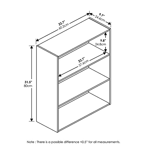 3-Tier Open Shelf Bookcase F694563