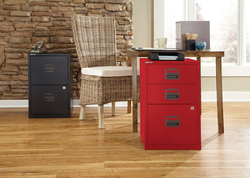 Red Two Drawer Steel Filing Cabinet F923428