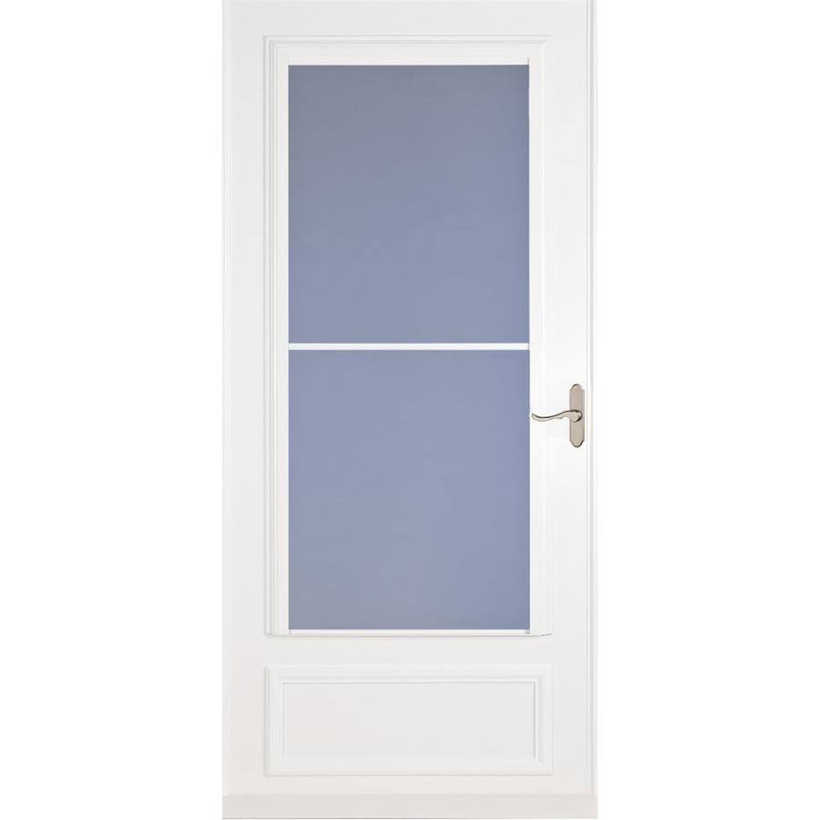 White Mid-View Reversible Wood Core Storm Door H90102