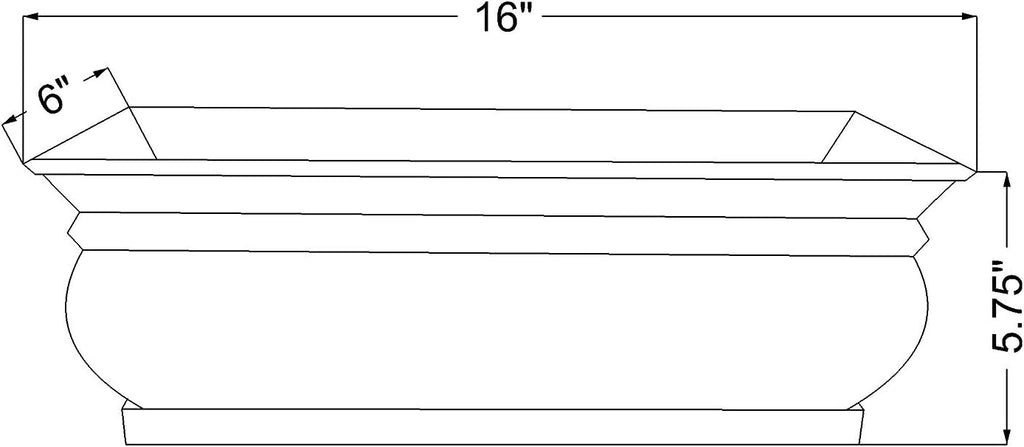 Rectangular Herb Planter Pots 16 x 6 x 5.75 Inches C403395
