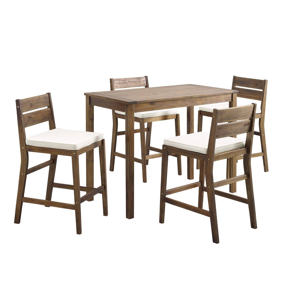 5-Piece Acacia Counter Height Dining Set C6280