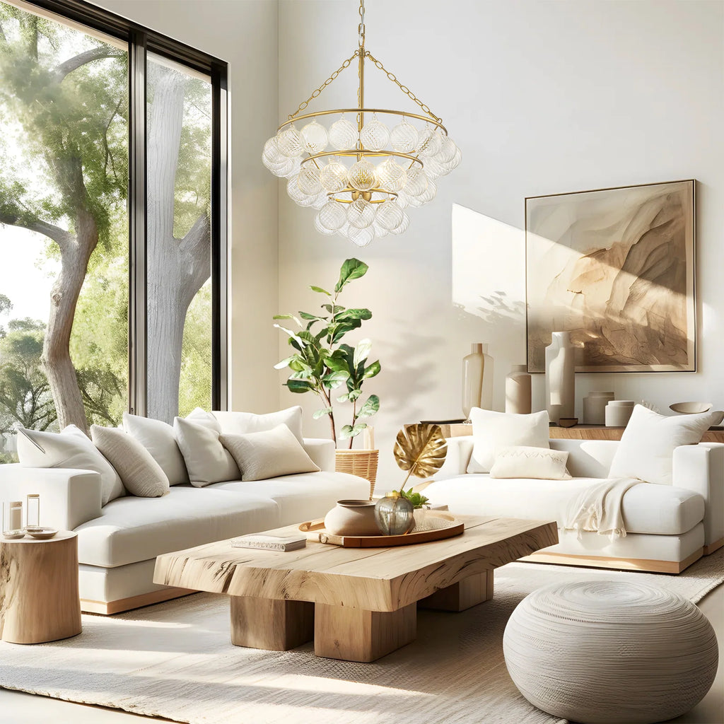 4-Light Dimmable Glass Chandelier F990721