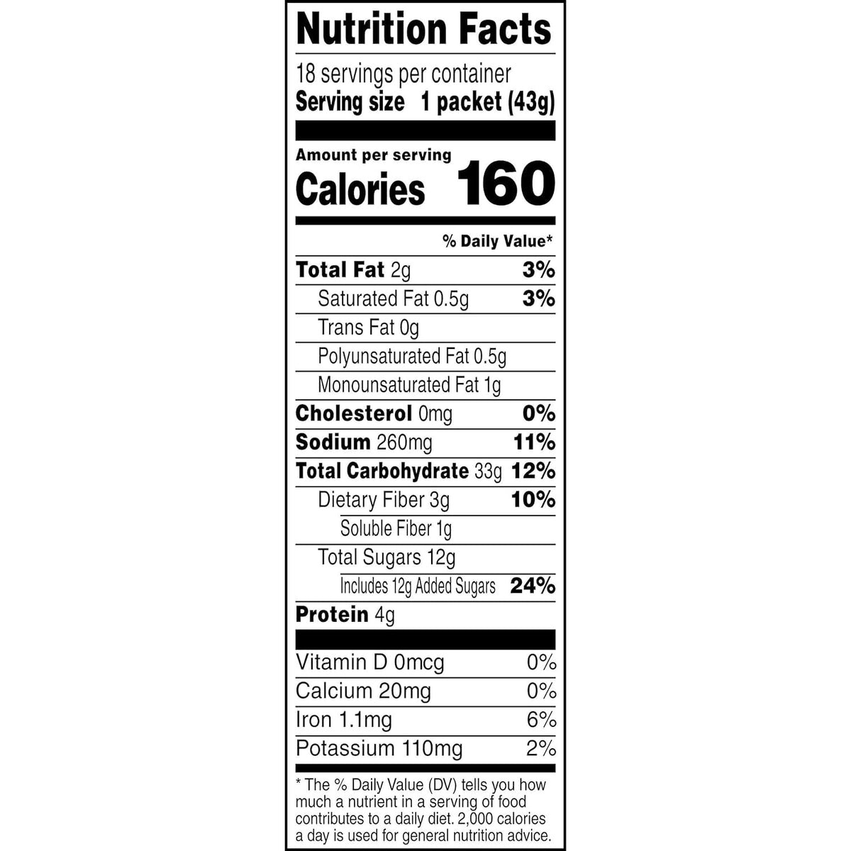Maple and Brown Sugar Instant Oatmeal 18 Packets M8787