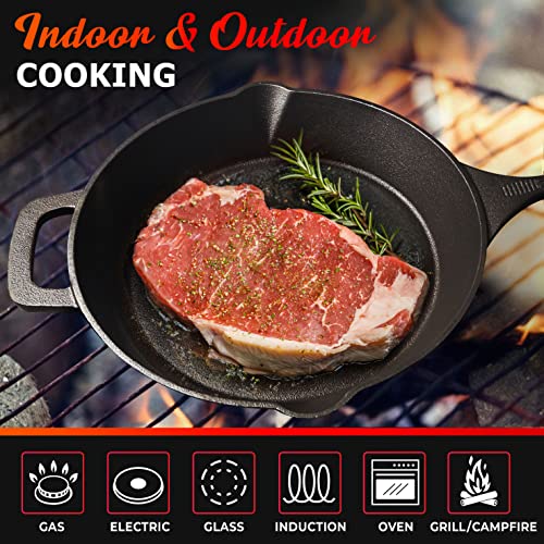 Pre-Seasoned Heavy-Duty Cast Iron Skillet 10-inch U49546