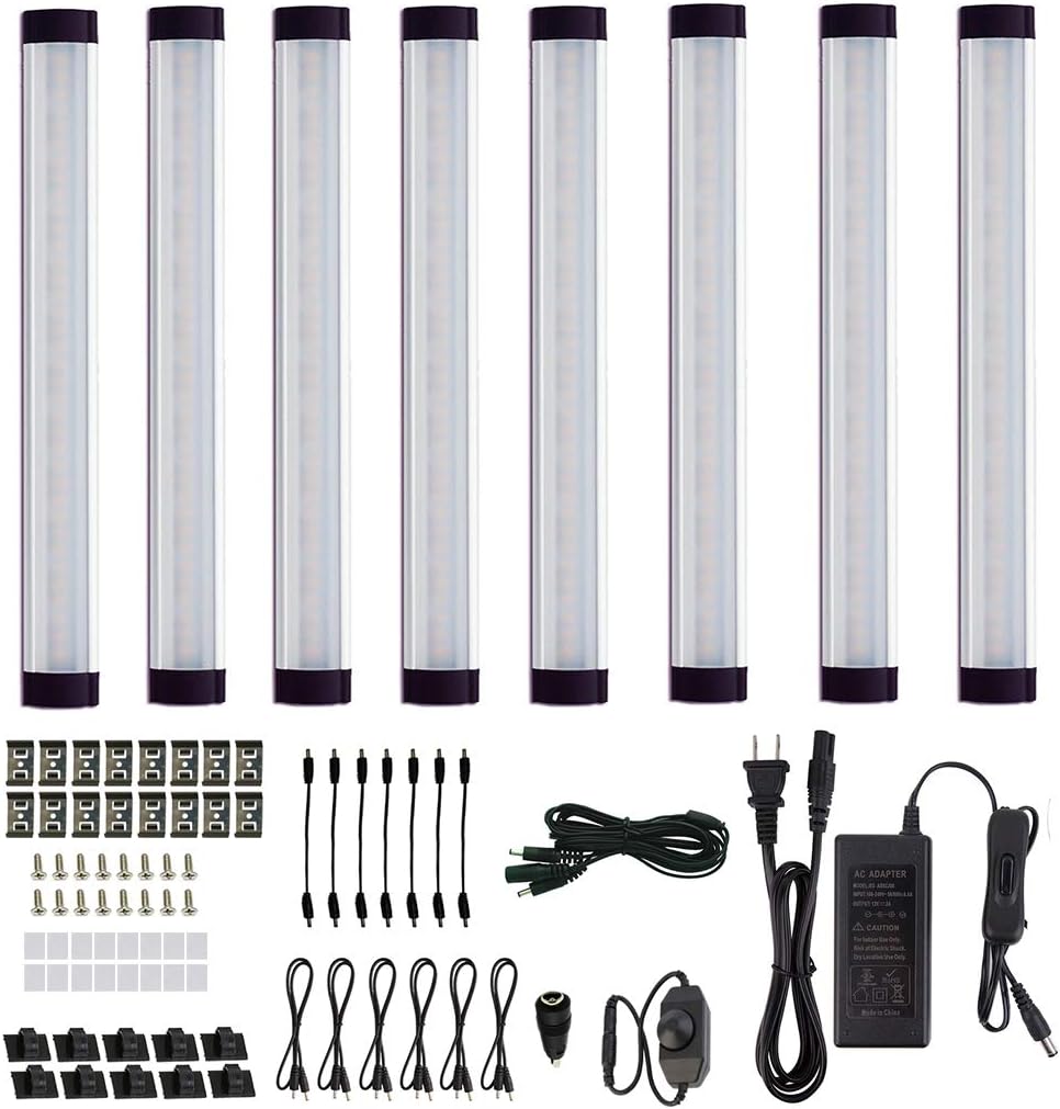 LED Under Cabinet Lighting Kit, 24W 8 Bars 6000K H94725