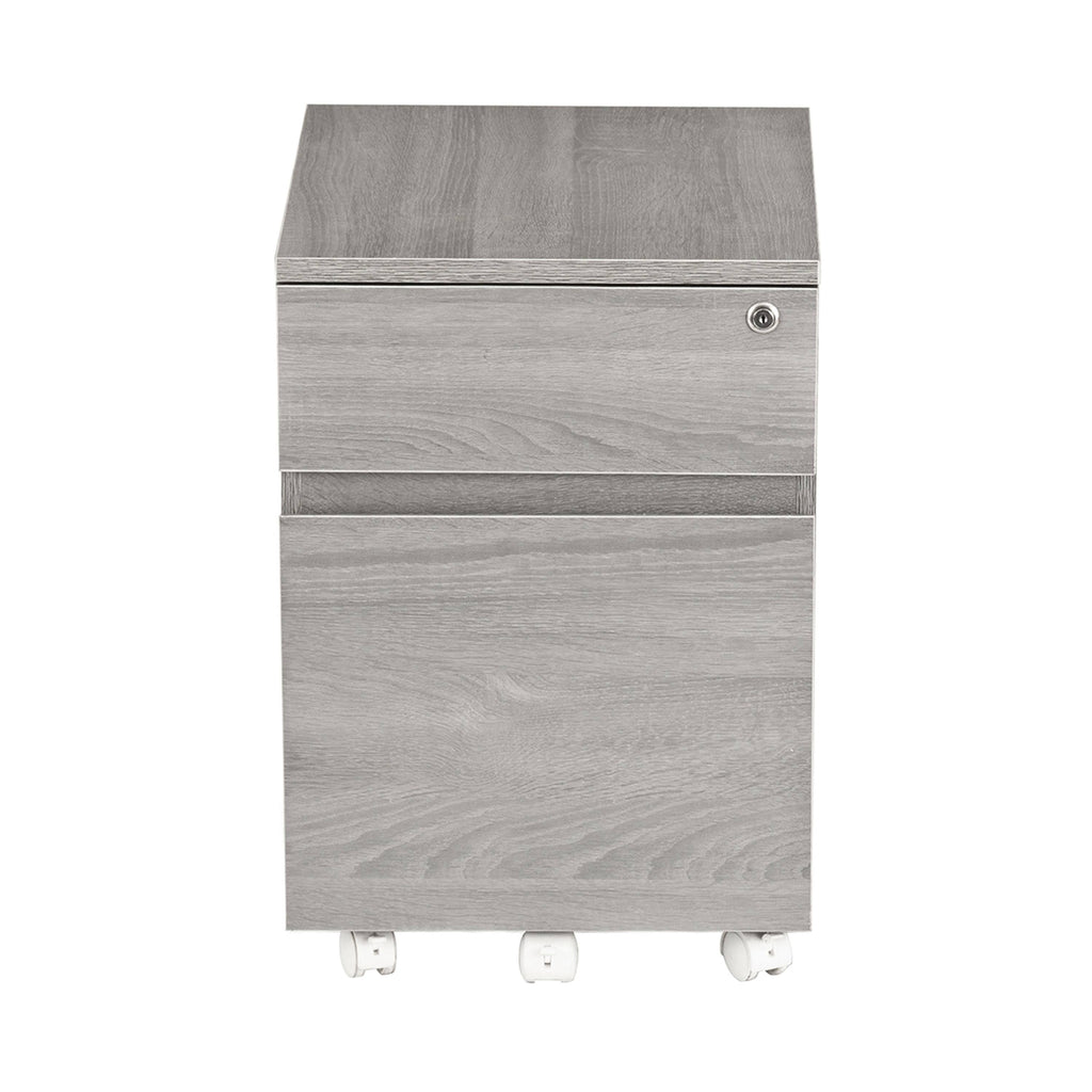 White Two Drawer Vertical Filing Cabinet with Lock V797