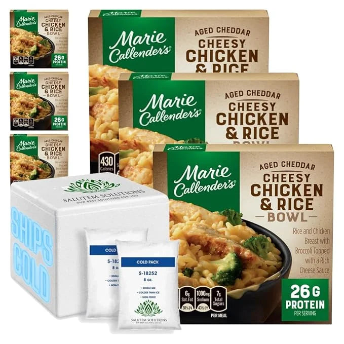 Aged Cheddar Cheesy Chicken & Rice Bowl, Frozen Meal, 12 oz, Pack of 6 M2006