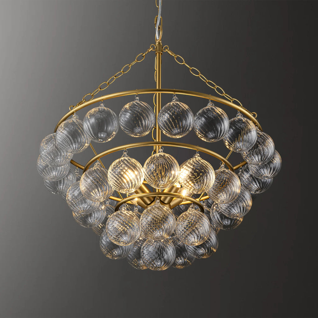 4-Light Dimmable Glass Chandelier F990721